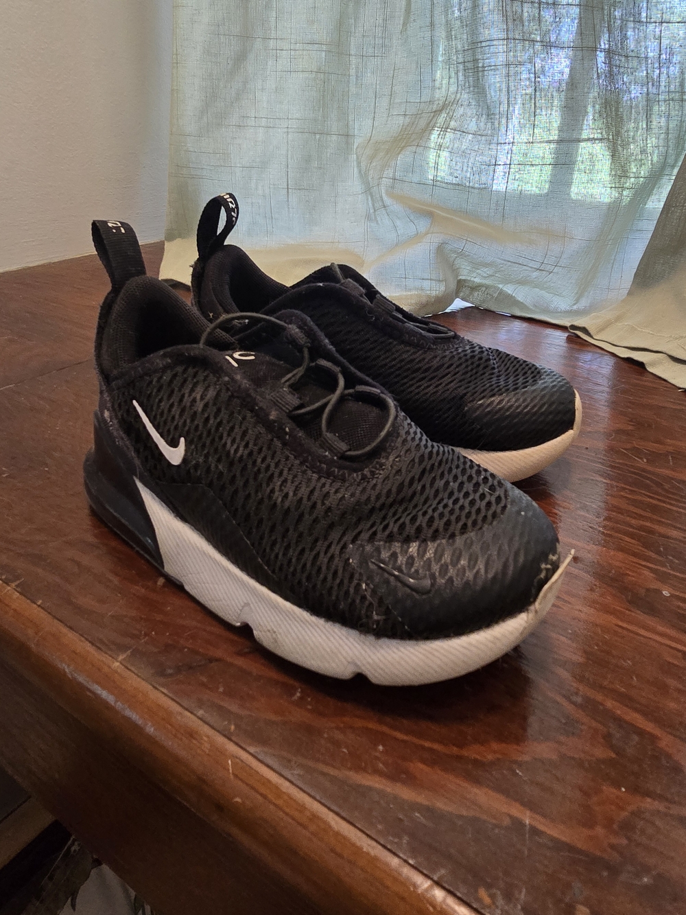 Nike Kids Black and White Slip-On Mesh Sneakers